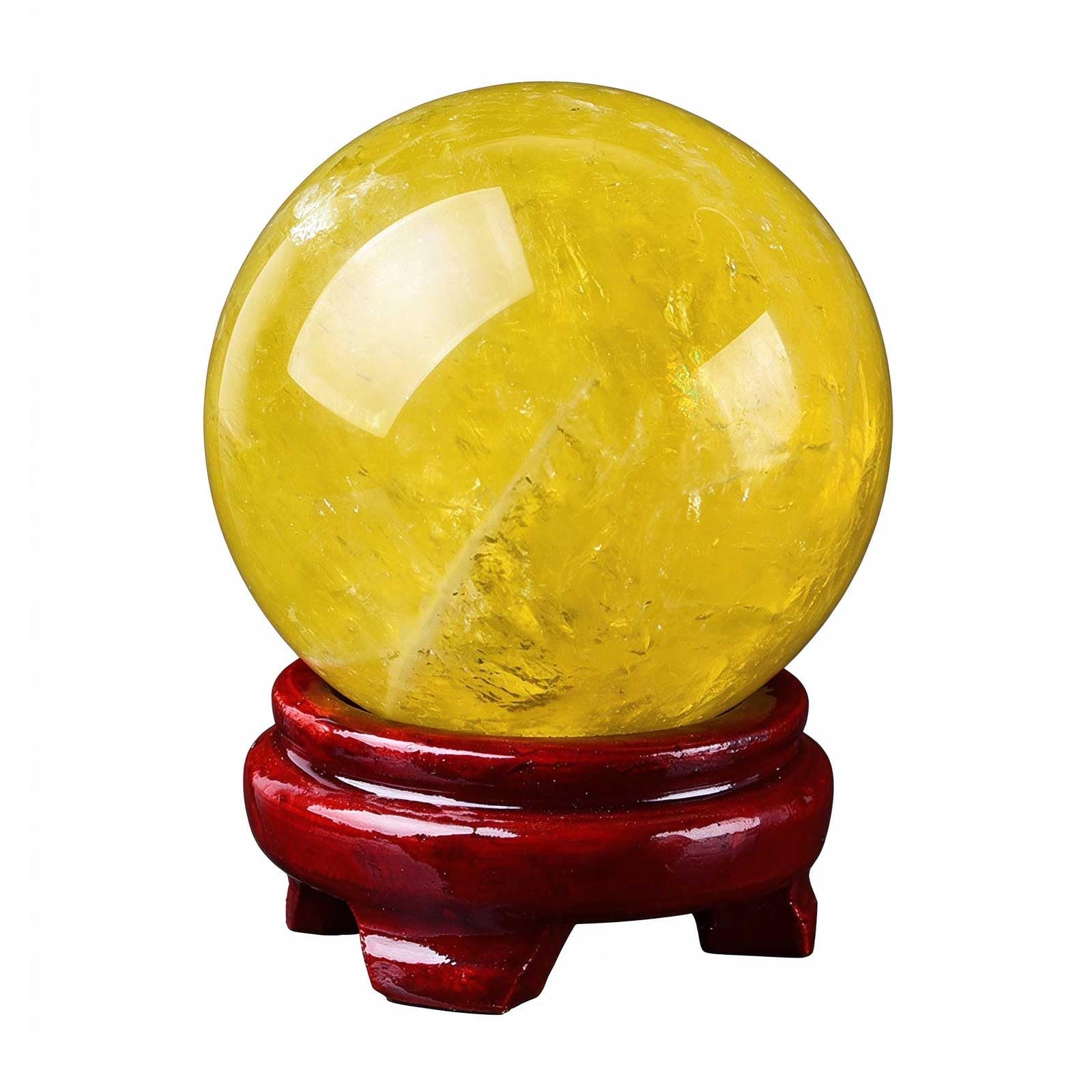 Bola de Cristal de Citrino Natural Esfera de Cuarzo Amarillo Pulida