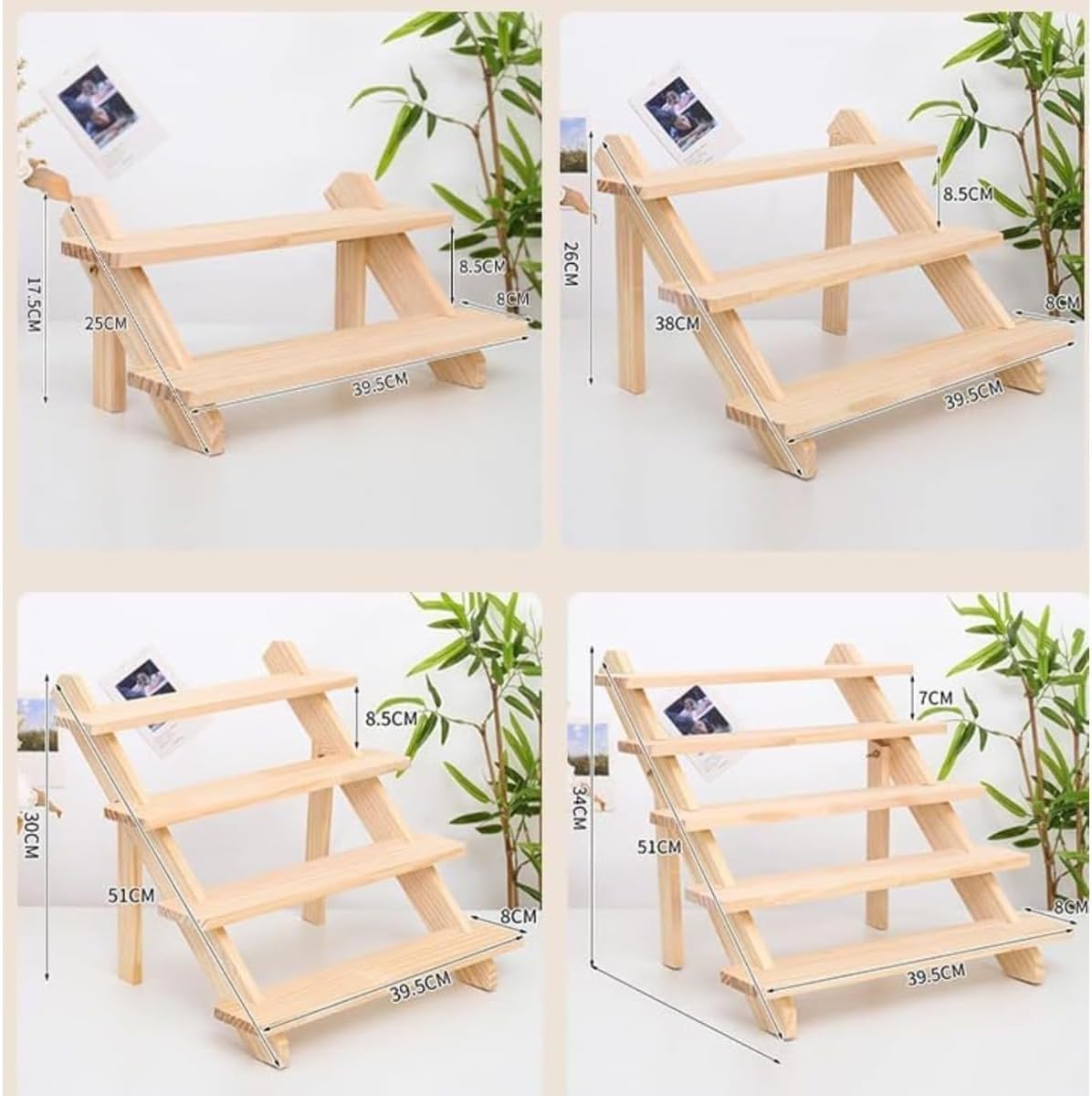 木製ジュエリーディスプレイラック 2段 イヤリングリングホルダー 多層収納棚 組み立て簡単 耐久性 ジュエリーテーブルディスプレイ用