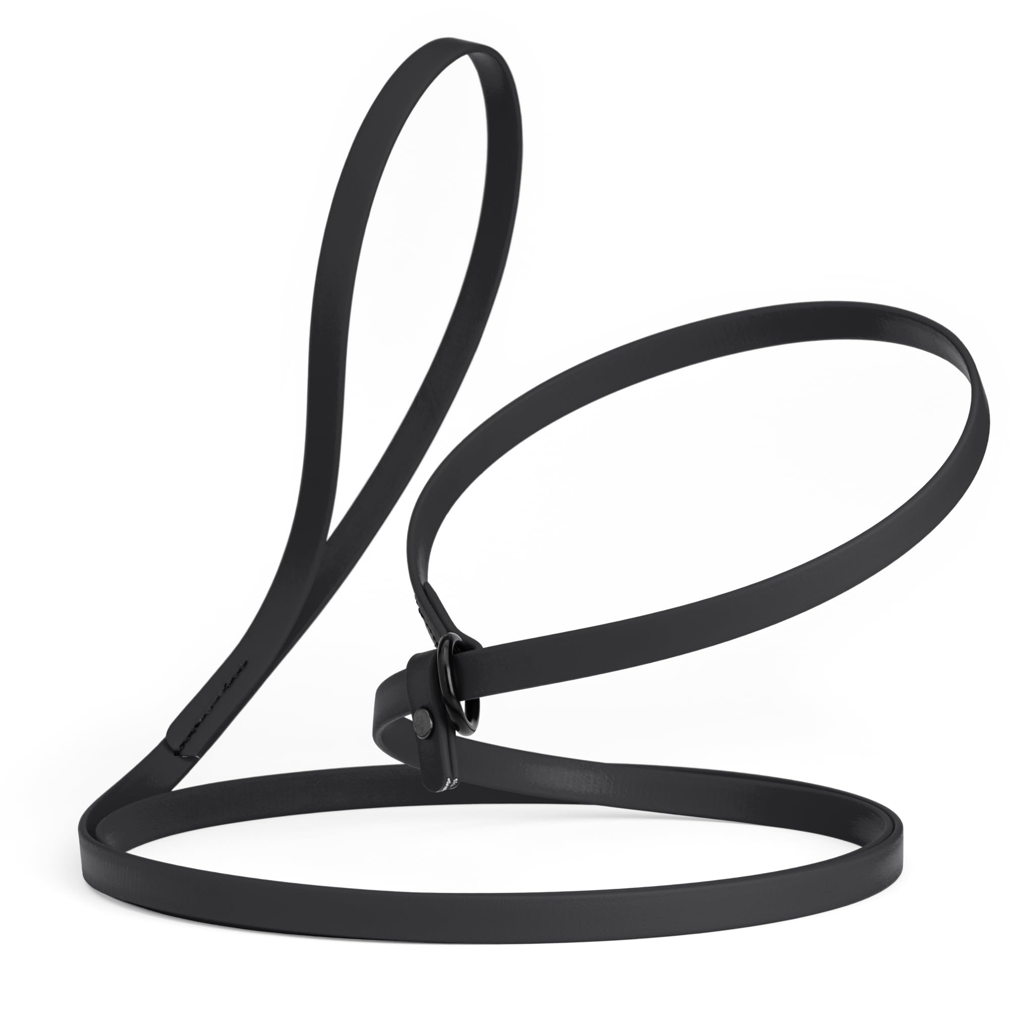 Laisse en biothane Dogline robuste et durable matériau haut de gamme noir