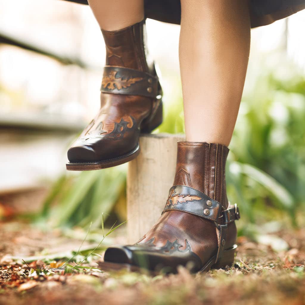 Sendra Boots - 7811 Cowboystiefel für Damen und Herren mit Shuhabsatz und runder Spitze - Country Boots Style in Braun - Elegante Cowboystiefel -