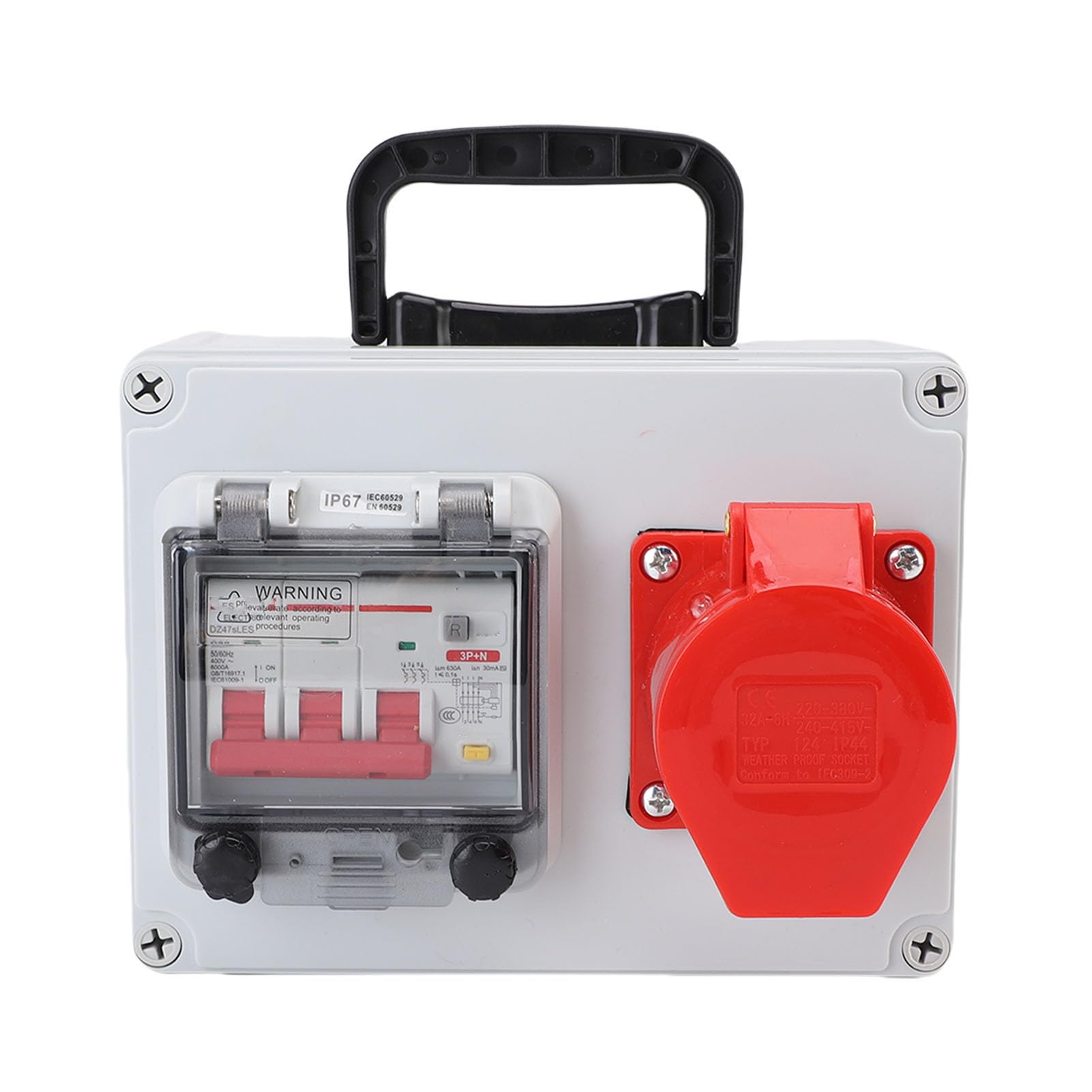 Scatola di distribuzione industriale portatile con scatola di distribuzione per interruttori automatici per prese elettriche per officine di fabbrica da cantiere 200x150x100mm