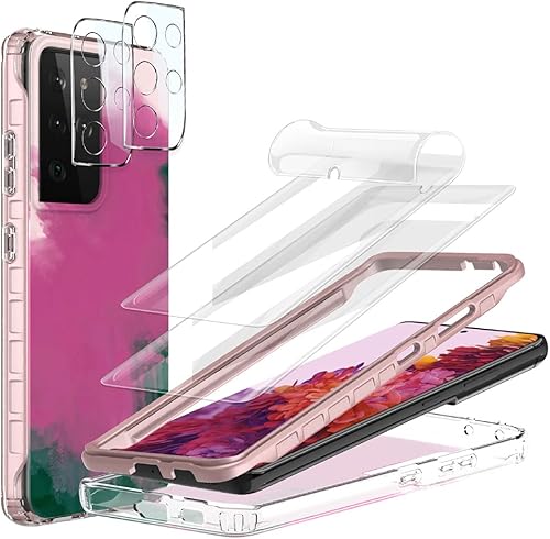 Jeylly Funda para Galaxy S21 Ultra 5G, Galaxy S21 Ultra, delgada, elegante, cuerpo completo, a prueba de golpes, de silicona suave, resistente,