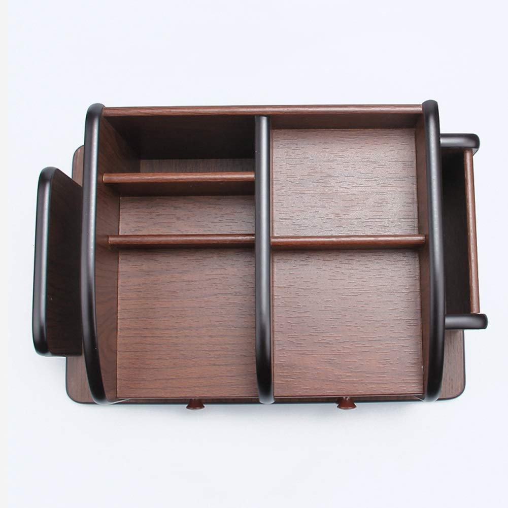 Rustikaler Schreibtisch-Organizer aus Holz mit Schublade, 30 x 20 x 14 cm, Stifthalter und Ordnernizer