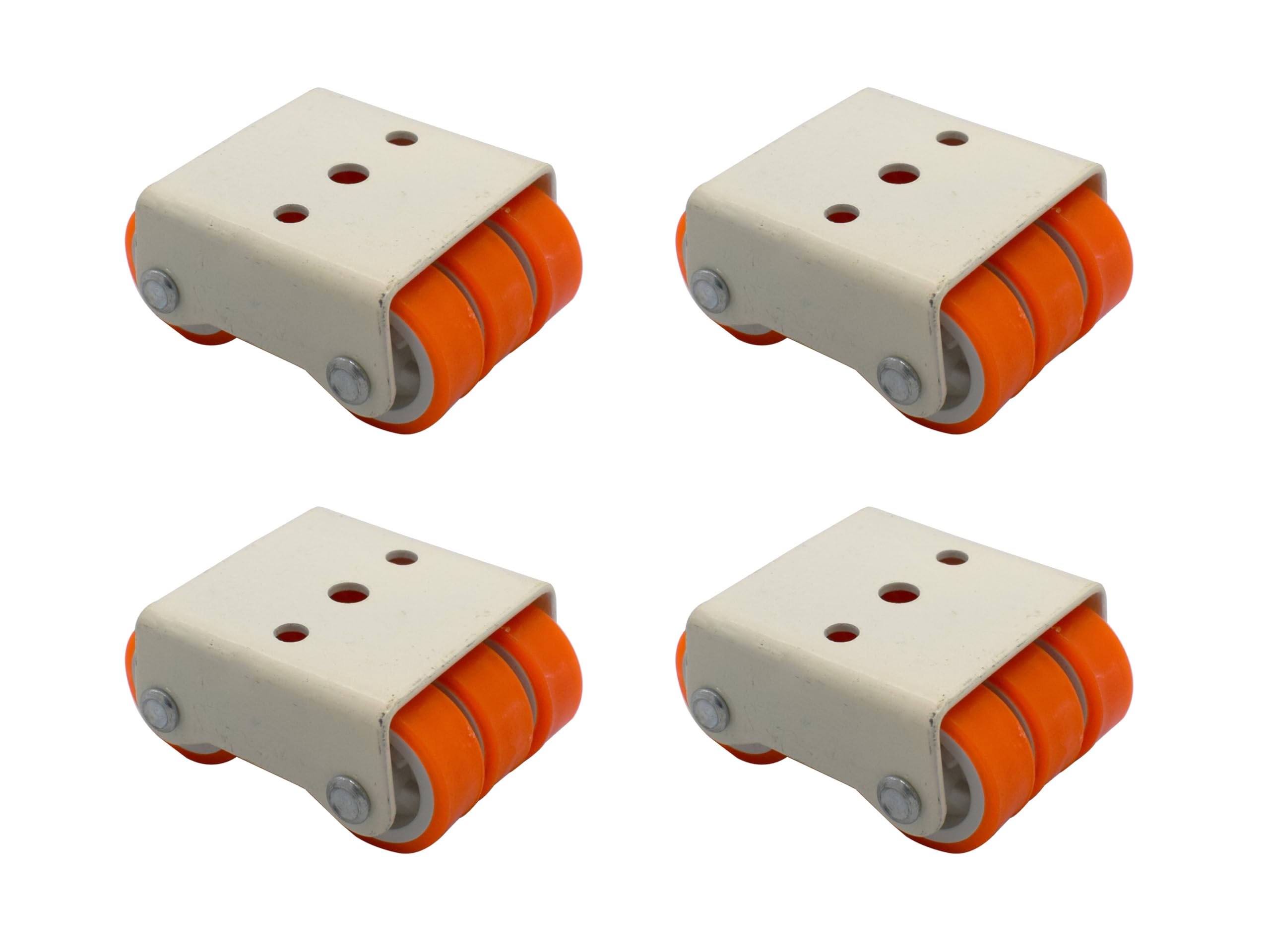 RAB Ball Caster Wheel 6-Wheels Fix Mini Rollor Moving Ball Casters Wheel Plate Set of 1(Code:- NP-43, 4 Pieces, White-Orange)