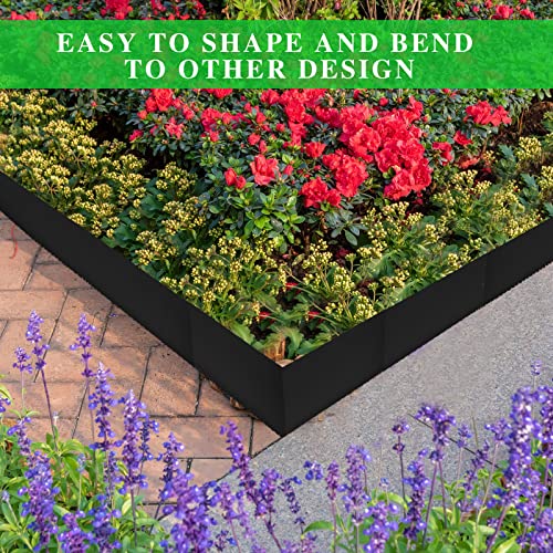 Weysat 8 Pcs 40\" L x 8\" H Metal Steel Landscape Edging Garden Border Decorative Lawn with 8 Pcs Edging Strips for Outdoor Yard Garden Fence(Black) - Thumbnail 6