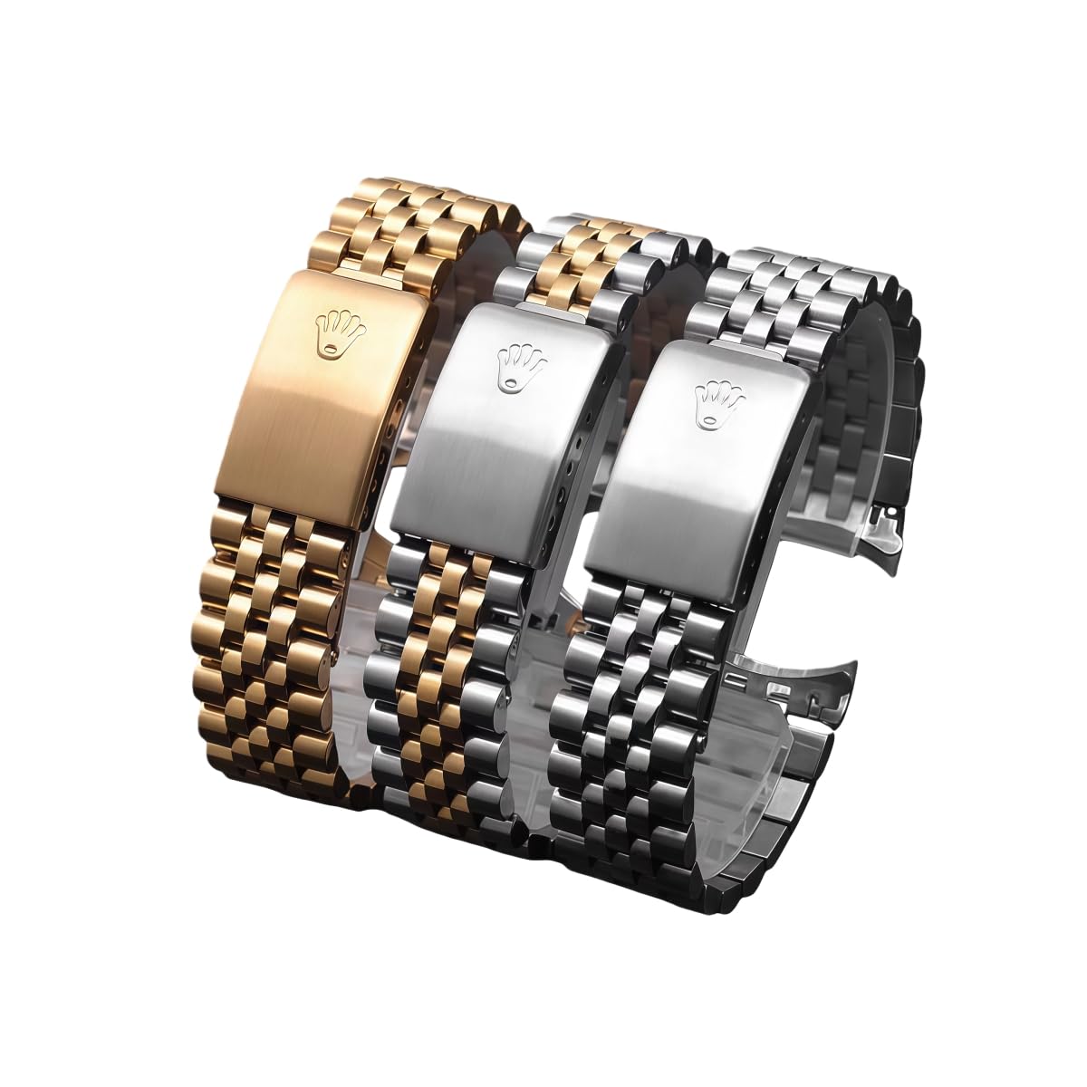 Cinturino Orologio Acciaio Inossidabile Bracciale Jubilee Metallo Ricambio 13mm 17mm 20mm Attacco Curvo Maglie per Rolex Datejust