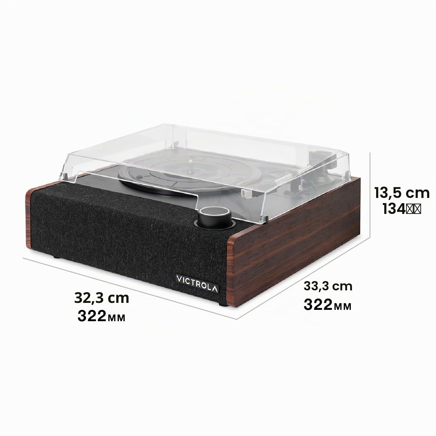 Tocadiscos Victrola Eastwood II con Altavoces – Bluetooth 5.1 y tecnología Vinyl Stream, Tocadiscos de Vinilo de 3 velocidades de Estilo Vintage, cápsula Audio Technica AT-3600LA (Roble)