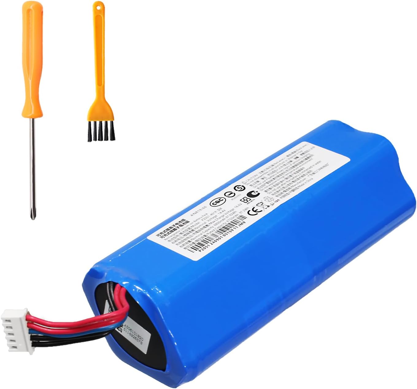 WRUMI for Deebot Ozmo T8 Battery - for Ecovacs Deebot X1 Omni Battery - T5 Max T8+ T9 Aivi Power T9+ T20 Replacement for Ozmo 950 T10 X1 Omni Turbo Plus DX65 DX93 DX96 Vacuum Cleaner 6800mAh