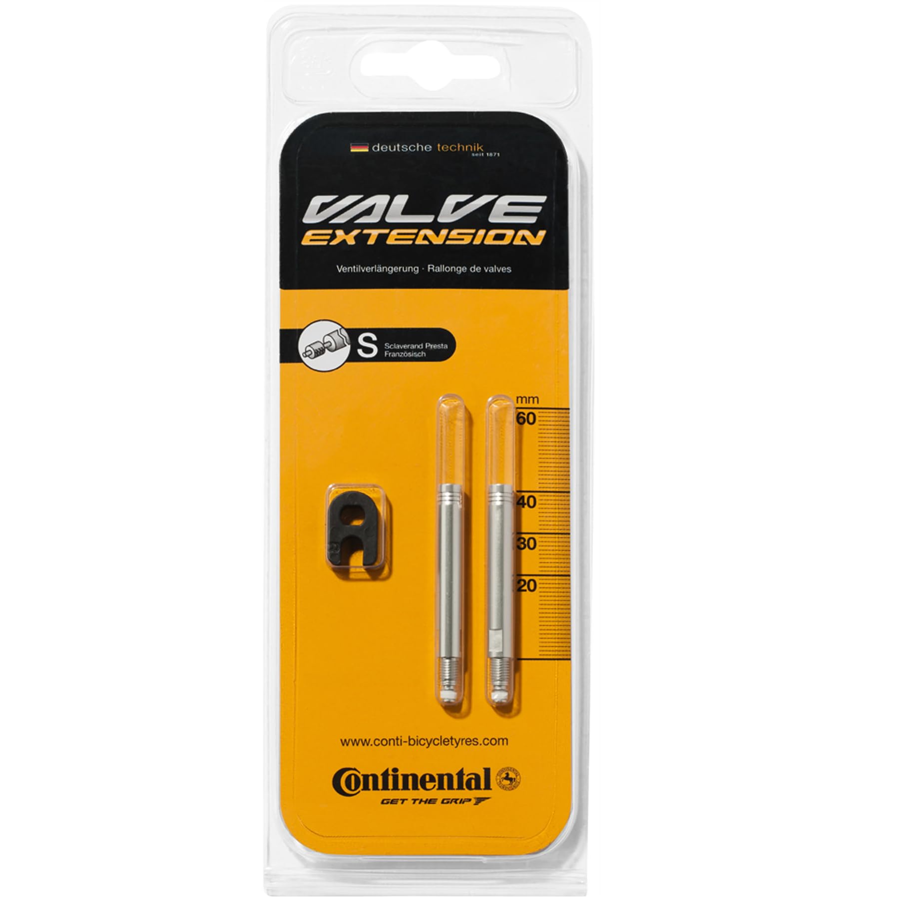 Continental Valve SV Valve Extender Silver 20mm