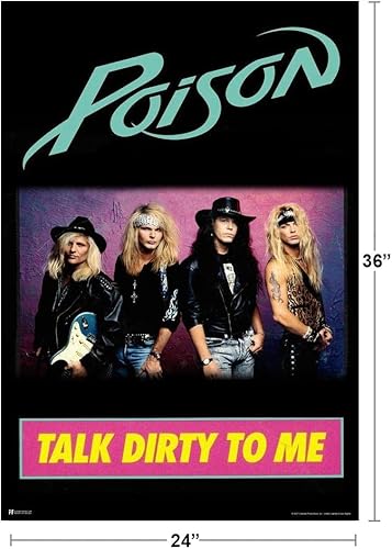 Miniatura 4 de Poison Talk Dirty To Me Group Shot Heavy Metal Music Merchandising Retro Vintage 80s 90s Banda Estética Cool Wall Art Poster 24x36