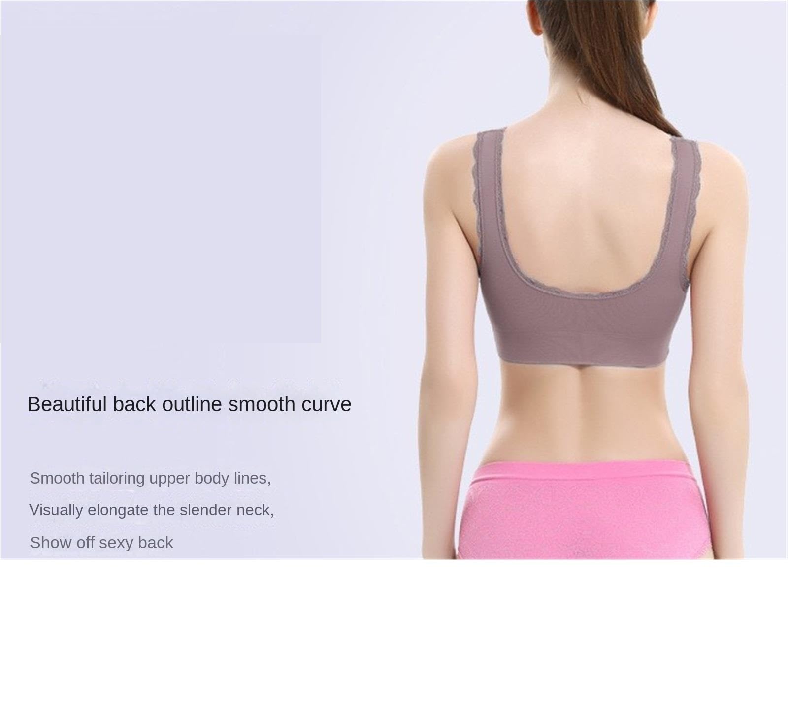 Sujetador Deportivo Mujer Sujetador Deportivo De Encaje Con Hebilla Lateral, Sin Aros, Sin Costuras, Con Cruz Frontal, For Mujer Sujetador Gimnasio(Pink,3XL)