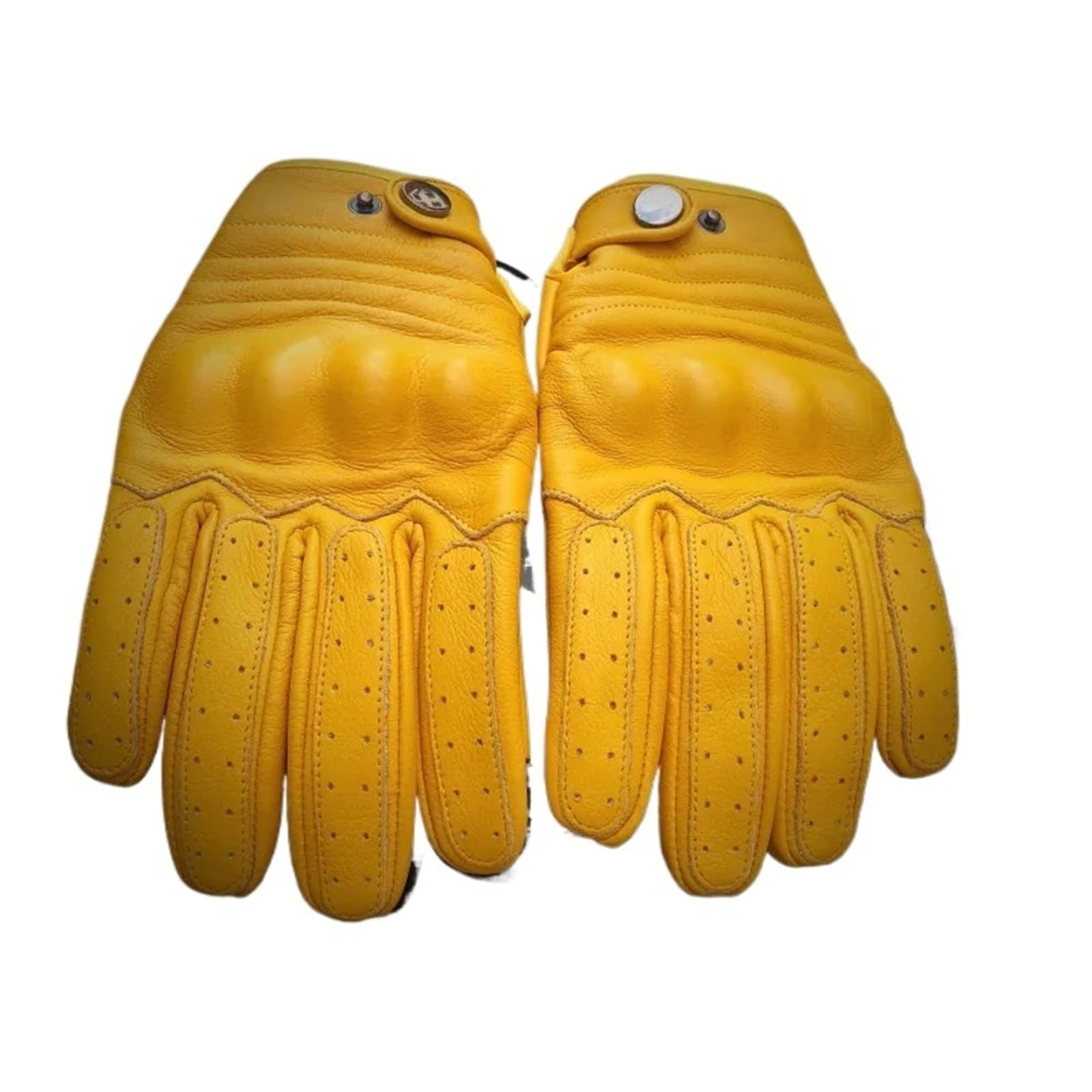 Motorcycle Leather Protective Gloves, Retro Style Touch Screen Compatible for Men and Women