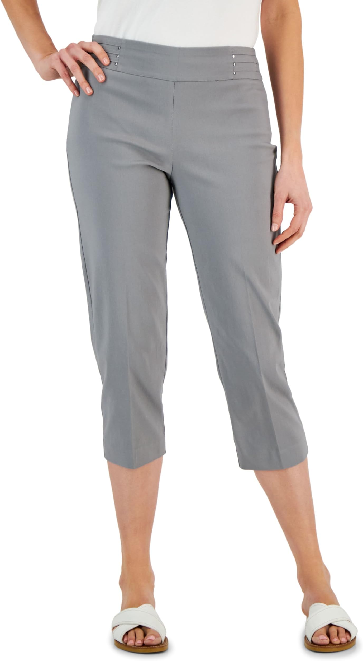 JM Collection Embellished Pull On Capri Pants