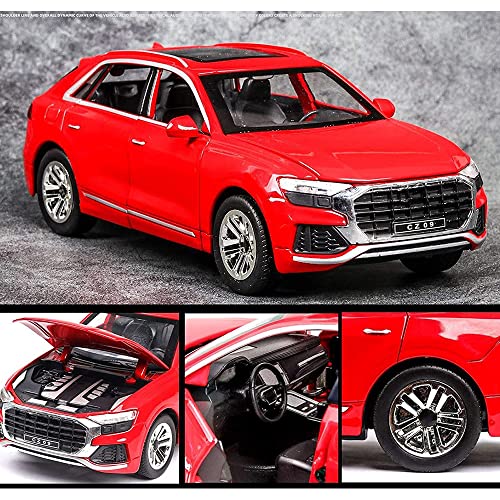 Image of 1:24 Diecast Metal Car Model Q8 Toy Cars For Kids Pull Back Openable Doors With Light Sound|Multicolor