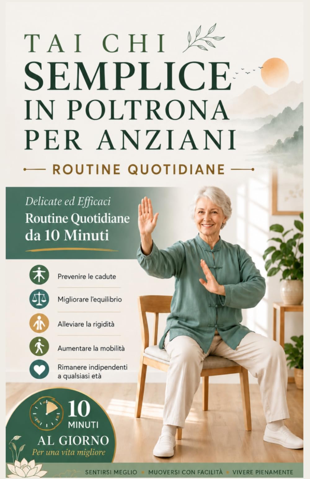 SEDIA SEMPLICE TAI CHI PER ANZIANI: Routine quotidiane delicate ed efficaci di 10 minuti per Prevenire le cadute, migliorare l'equilibrio, alleviare ... mantieni la tua indipendenza a qualsiasi età