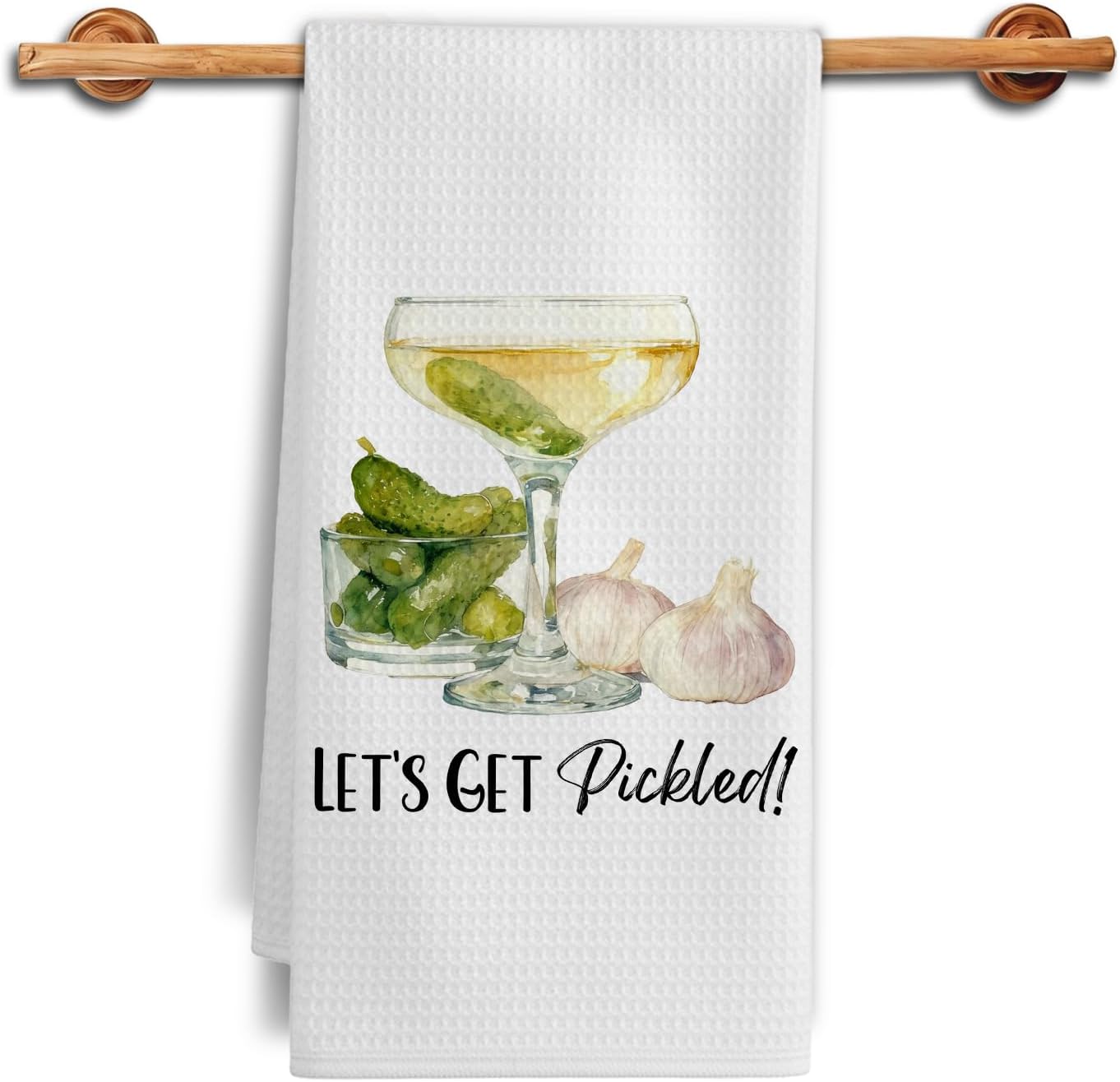 Funny Pickle Cocktail Kitchen Towels, Gifts for Pickle Lovers Dish Tea Towels, Gifts for Cocktail Lovers Decorative Hand Towels for Kitchen Bar, 16x24 Inch