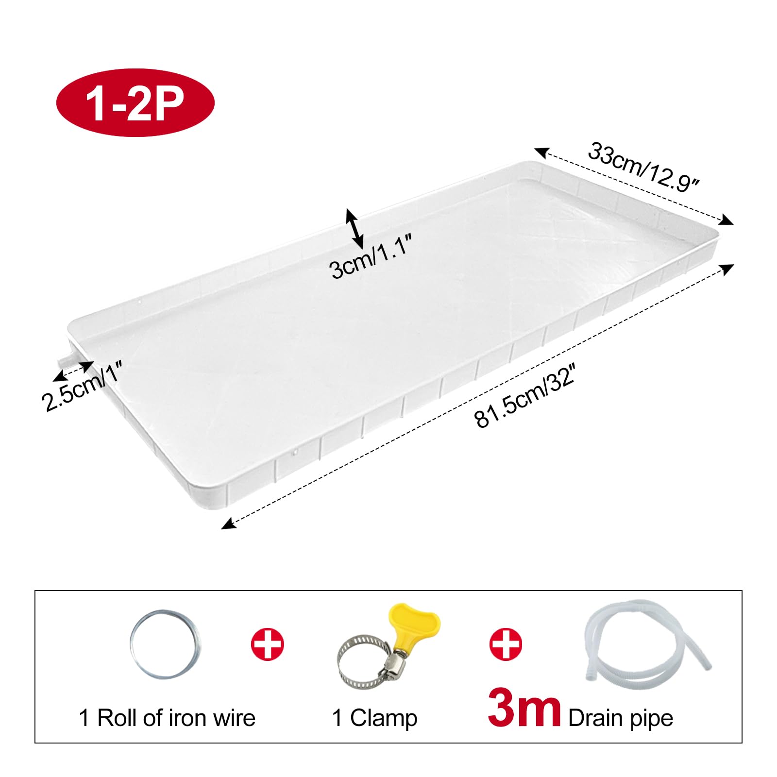 Kit de Drenaje Universal para desagües de condensación de Aire Acondicionado (con Manguera) - Apto para Aires acondicionados de Ventana - Fácil de Instalar y ensamblar