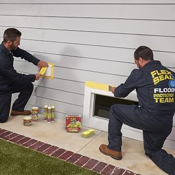 Flood Protection 3.75 in x 20 ft Tape + 9 oz Waterproof Rubberized Paste Combo Pack, Removable, Use on Windows, Doors, Garage Doors, Seams, Casings, Thresholds, Conduits, Vents, Ducts