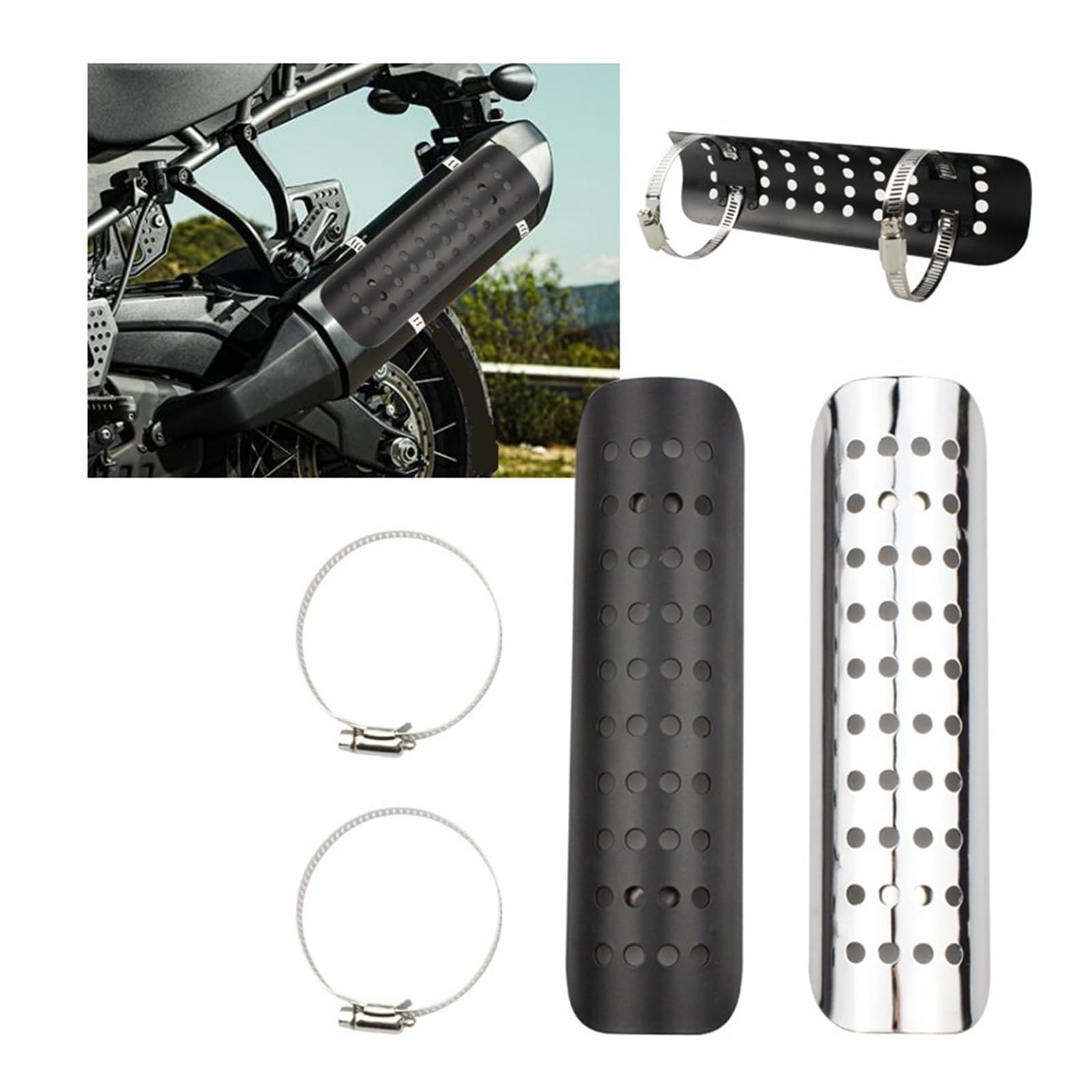 Motocicleta Escudo Térmico Protector Térmico para Tubo De Escape De Motocicleta para Iron Horse 400, Accesorio De Protección Universal, Funda Antiescaldaduras.