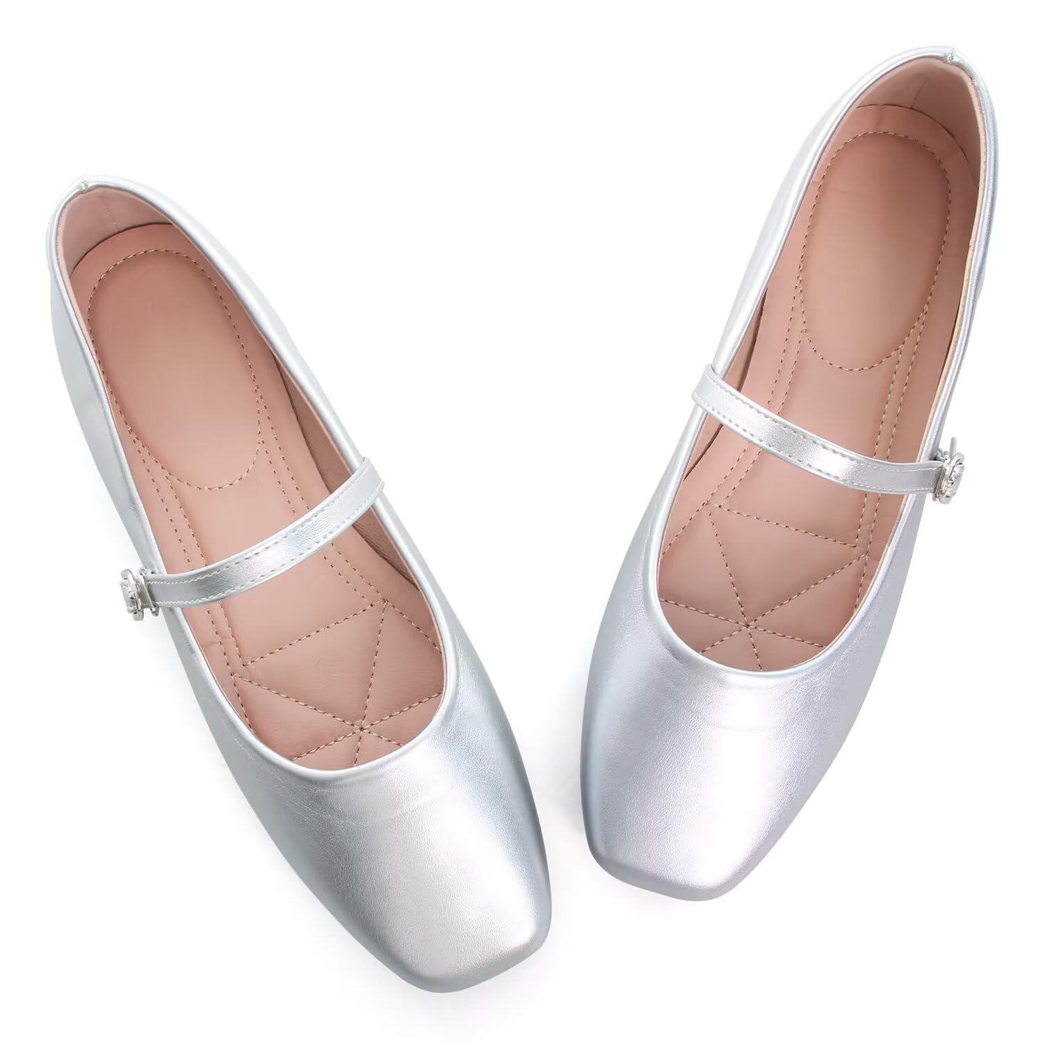 LUXINYU Women's Slip on Flats,Classy Round Toe Solid Classic Mary Jane Ballet Dance Shoes Soft Comfortable PU Flat Shoes