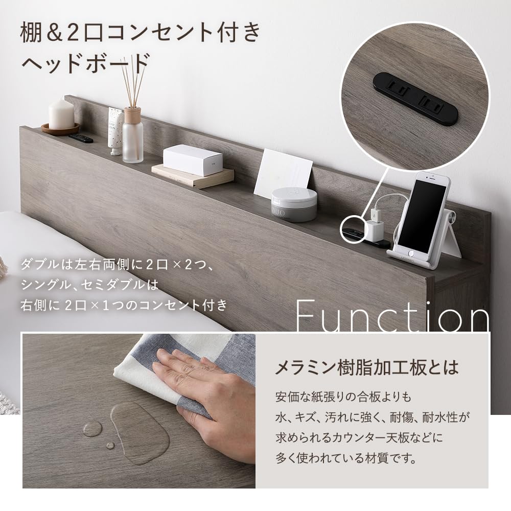 Amazon｜RASIK ベッド ダブル 2層ポケットコイルマットレス付き