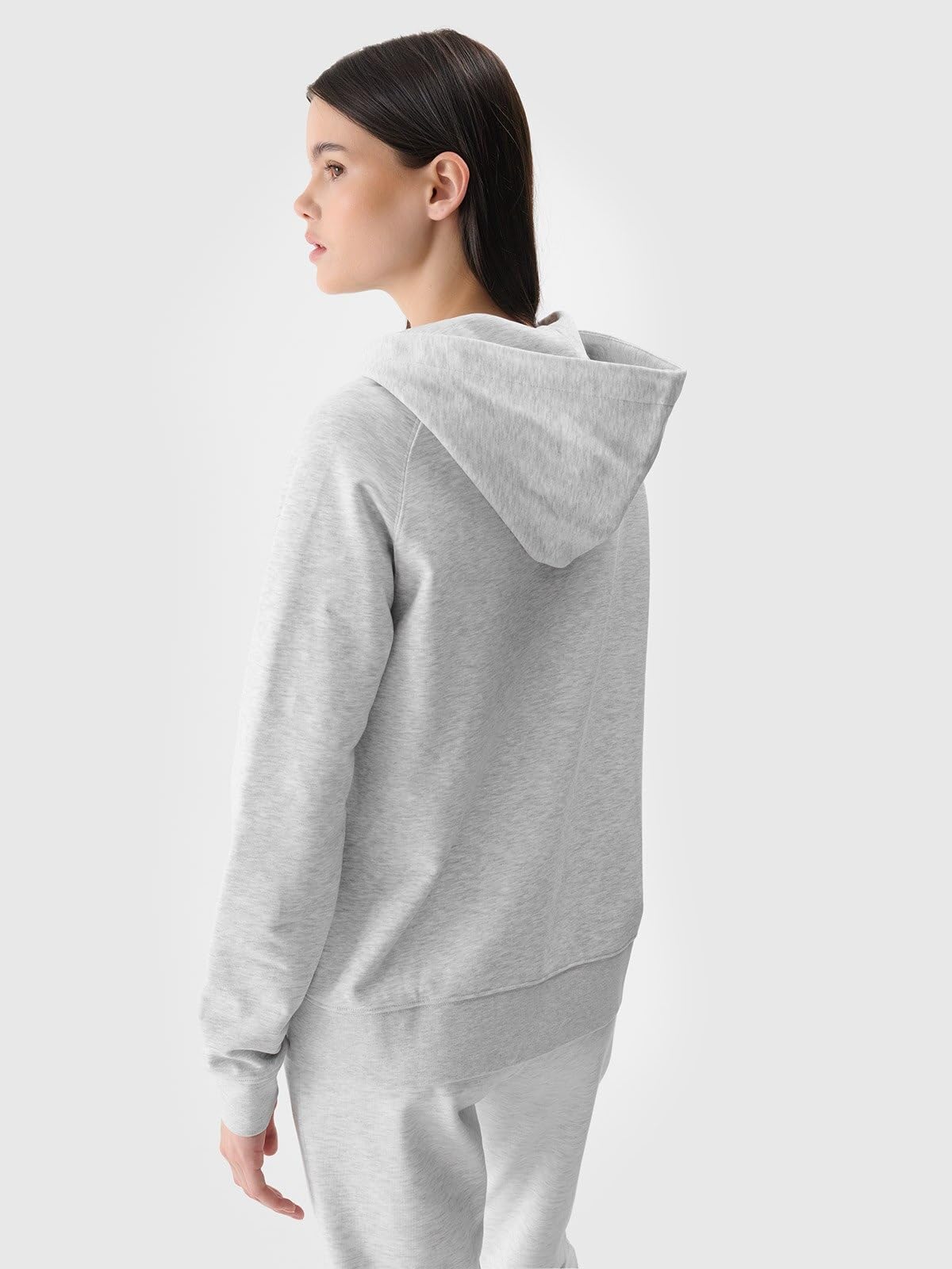 4F Bluza dresowa rozpinana z kapturem damska
