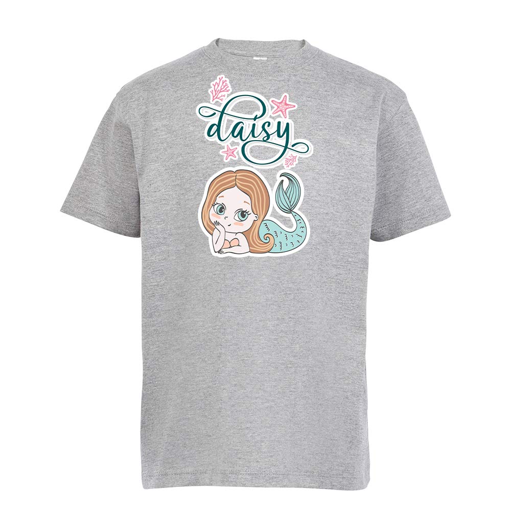 Personalised Back to School Inspired Mermaid Girl Baby Kid Any Name Under Sea Beauty Birthday Gift idea Kids Imperial Heavy Cotton Short Sleeve T Shirt.