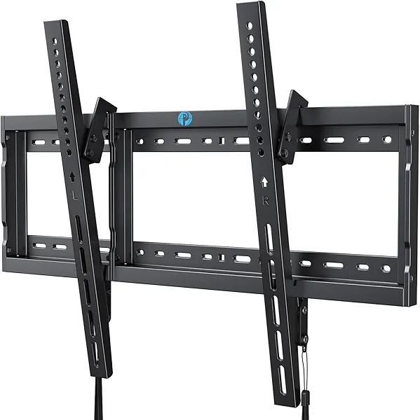 Pipishell Tilt TV Wall Mount Bracket Low Profile for Most 37-75 Inch LED LCD OLED Plasma Flat Curved TVs, Large Tilting Mount Fits 16"-24" Wood Studs Max VESA 600x400mm Holds up to 132lbs