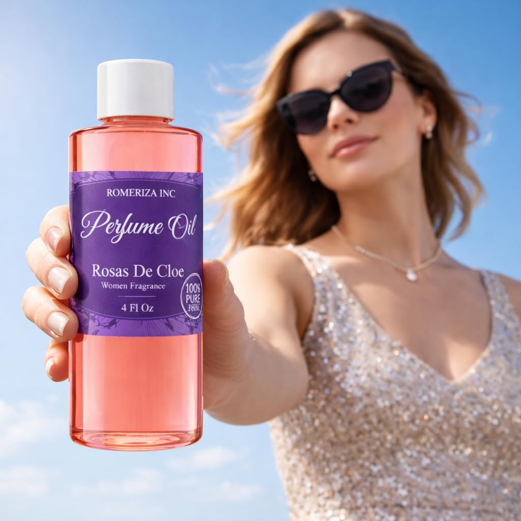 16 Fl Oz Rosas De Cloe Perfume Body Oil for Women, Our Interpretation Scented Fragrance Perfume Oils, Essential Oils For Home Care, Personal Signature & Multi Use