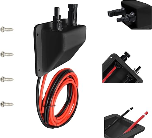 Trisinger Glándula solar de doble cable ABS resistente a la intemperie 033 pies 10 pies y 10 AWG cable de extensión solar suave y conector carcasa