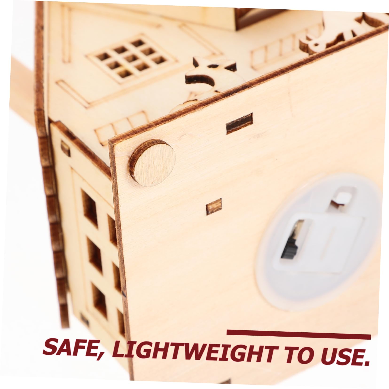 Decoración Navideña De Cabaña Luminosa De Madera 3 Piezas Decoración De Casa De Madera