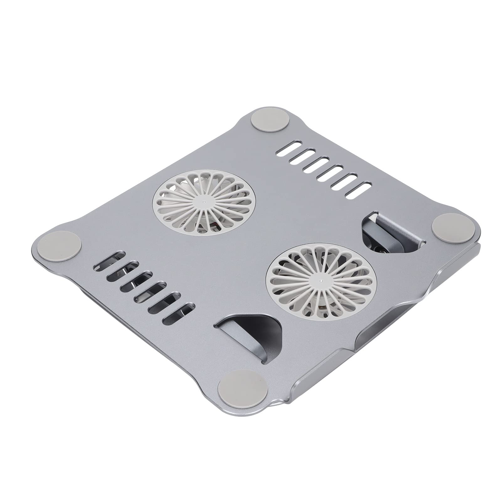 Acouto Supporto Portatile con 2 Ventole di Raffreddamento, Base Pieghevole in Lega di Alluminio per Computer da 10 a 17,3 Pollici (Spazio grigio)