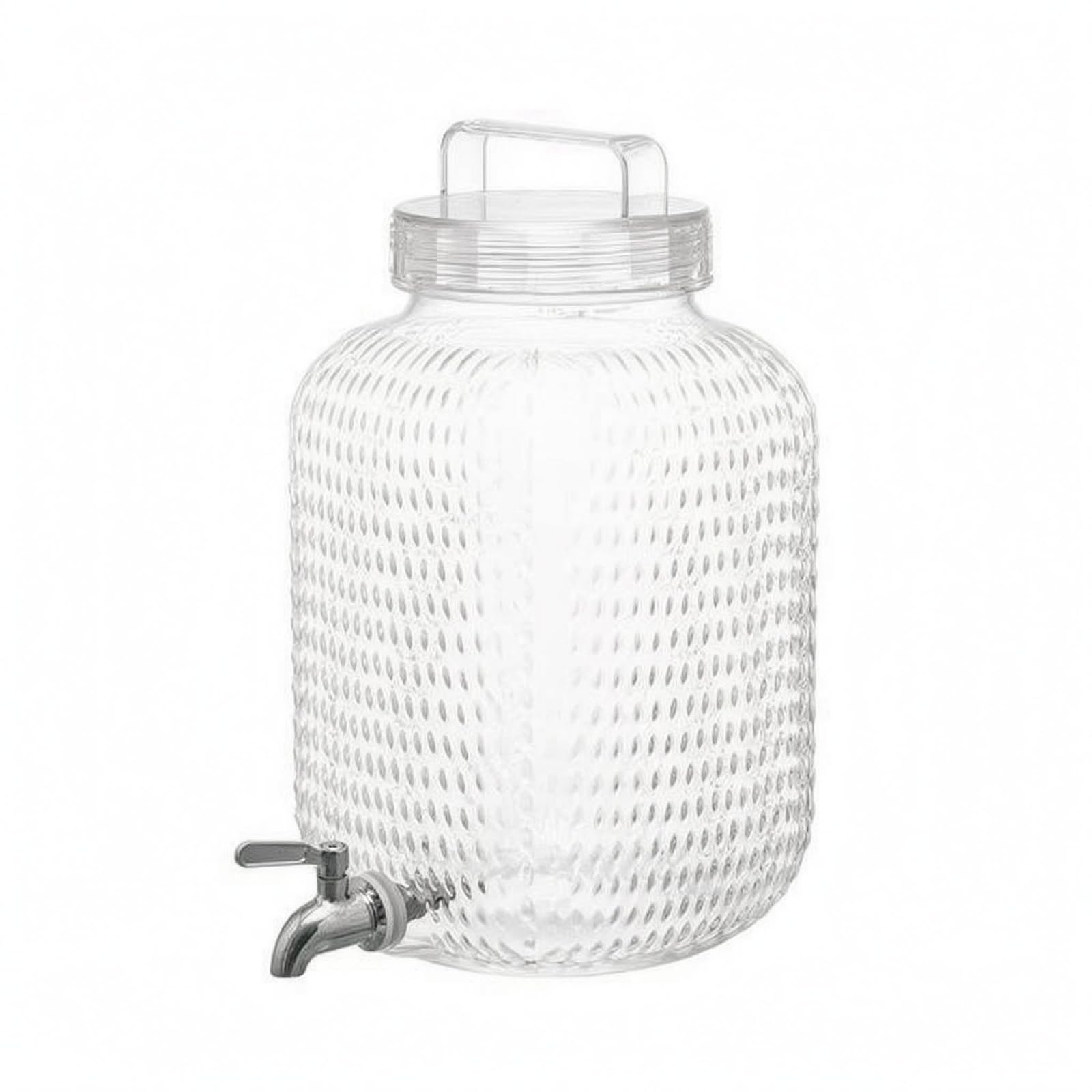 predolo Contenitore Bevande con Rubinetto Alimentare Distributore con Rubinetto Multiuso Brocca Coperchio, GZ1002-8050 Trasparente, 8.0L, H352xD195mm