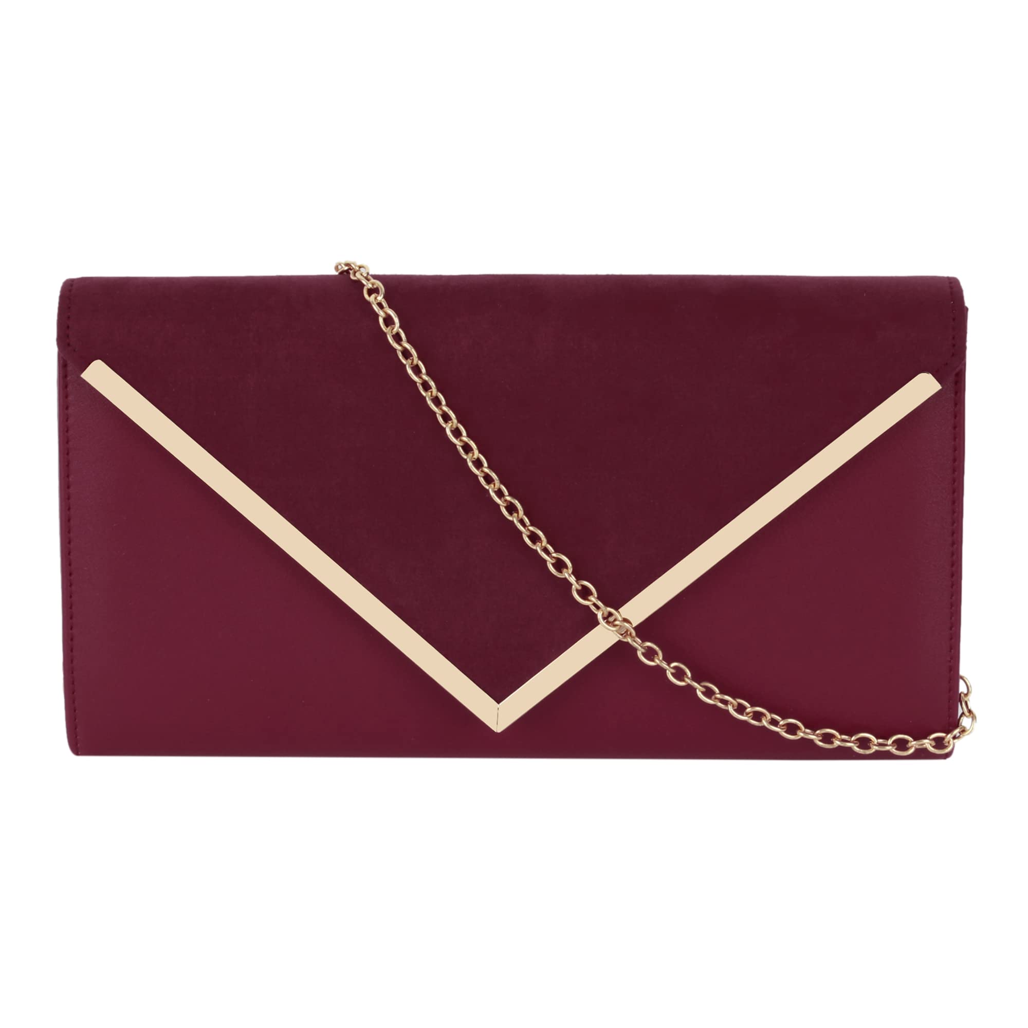 Pochette élégante en velours pour femme - Sac à main avec chaîne - Pour mariage, bal de fin d'année, fête