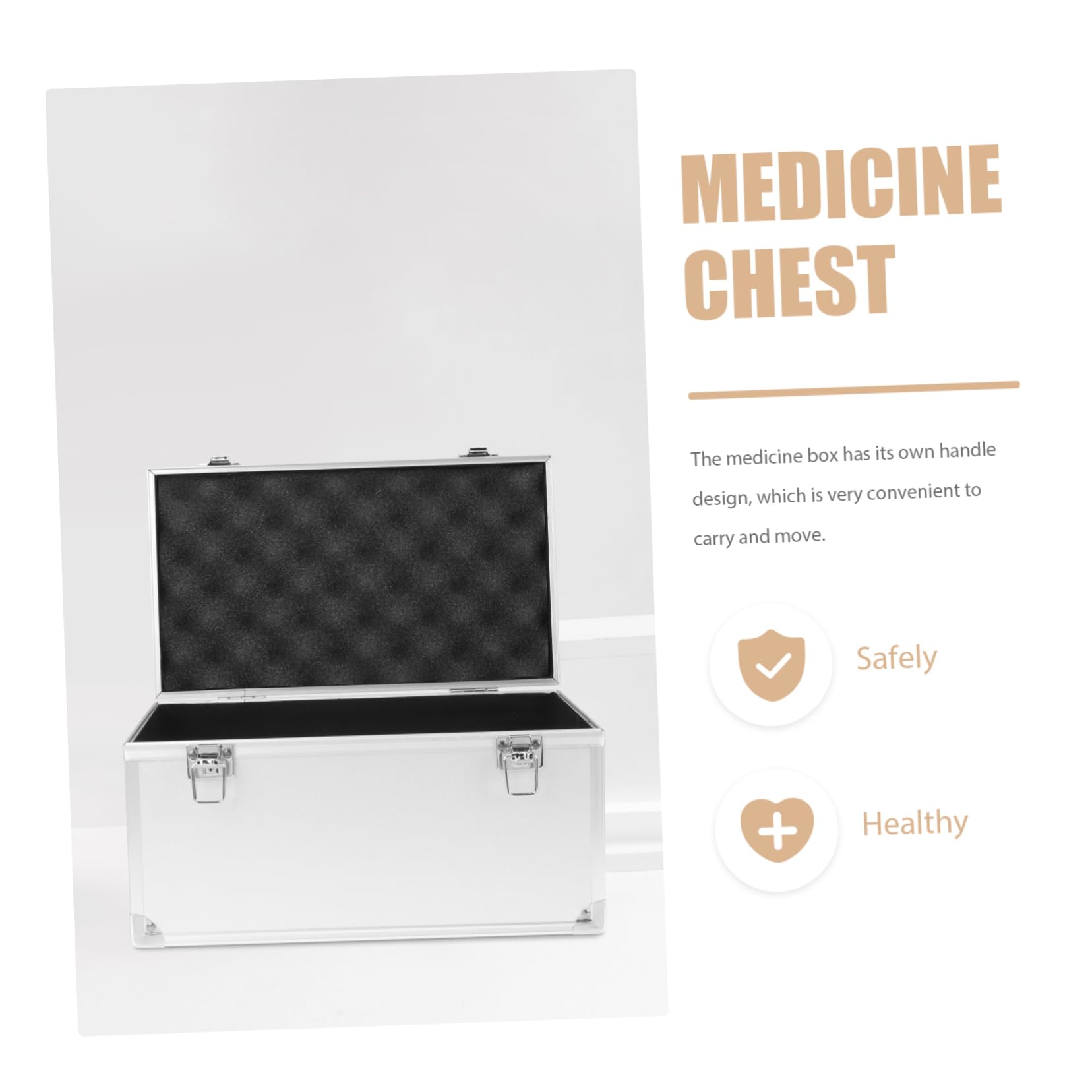 Valigetta Porta Medicinali in Alluminio Multifunzione, Scatola Portaoggetti e Cassetta di Pronto Soccorso Maniglia, Contenitore per Attrezzi e Accessori da Casa, Ufficio e Viaggi,