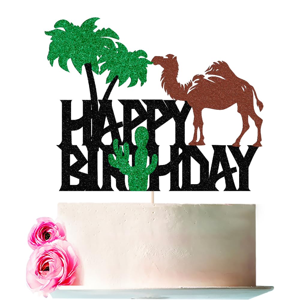 Camel Happy Birthday Cake Topper Happy Birthday Cake Topper Animals Theme for boys girls cowboy themed birthday decorations