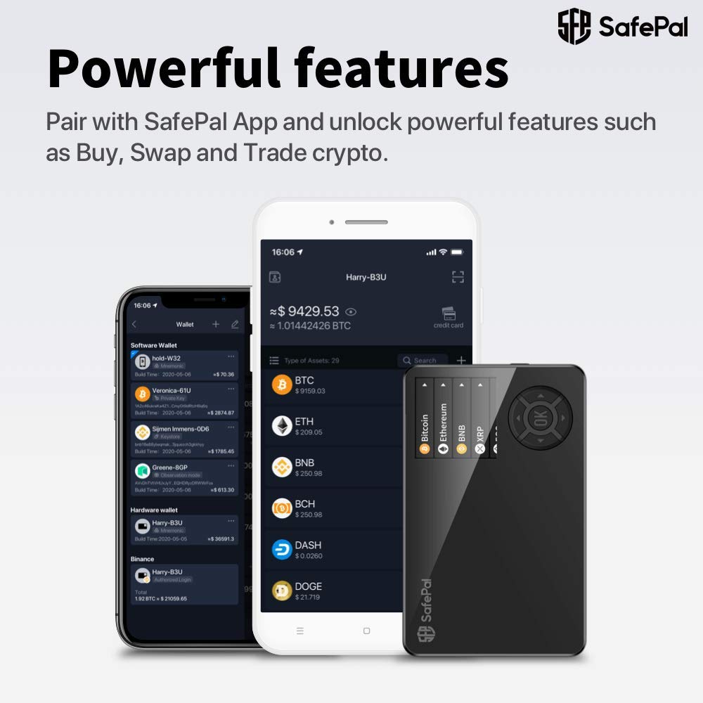 SafePal S1 Cryptocurrency Hardware Portemonnee, Bitcoin Portemonnee,  Draadloze Koude Opslag voor Multi-Cryptocurrency, Internet Geïsoleerd &  100% Offline, Beveiligt Privésleutels, Zaden & Digitale Activa : Amazon.nl:  Elektronica