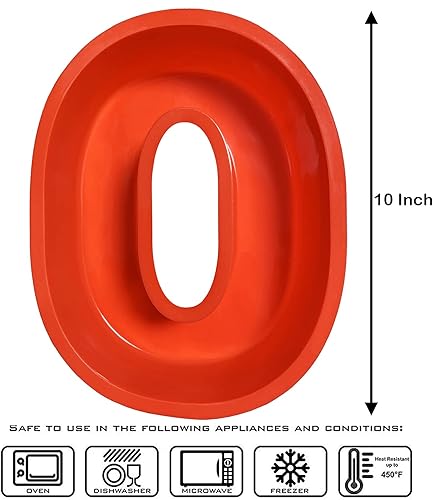 Miniatura 2 de JETKONG Molde de silicona de 10 pulgadas para pasteles con bolígrafo decorativo (número 0, rojo)