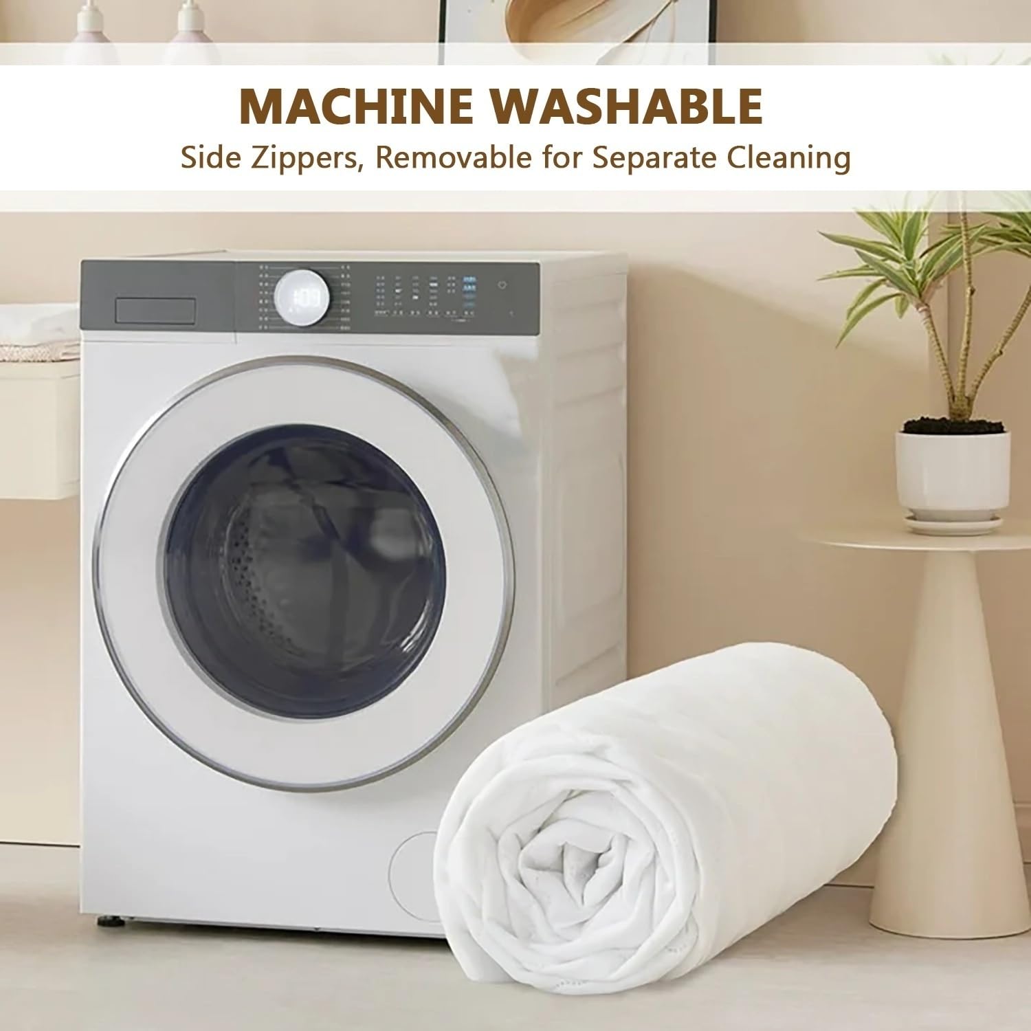 Matratzenbezug Komplett 90 x 200 140x200 180 x 200 160x200 mit Reißverschluss, Enthält 2 Kopfkissenbezüge, Warm und Bequem, Extra Weicher Matratzenschoner(Khaki,160x200x30cm)