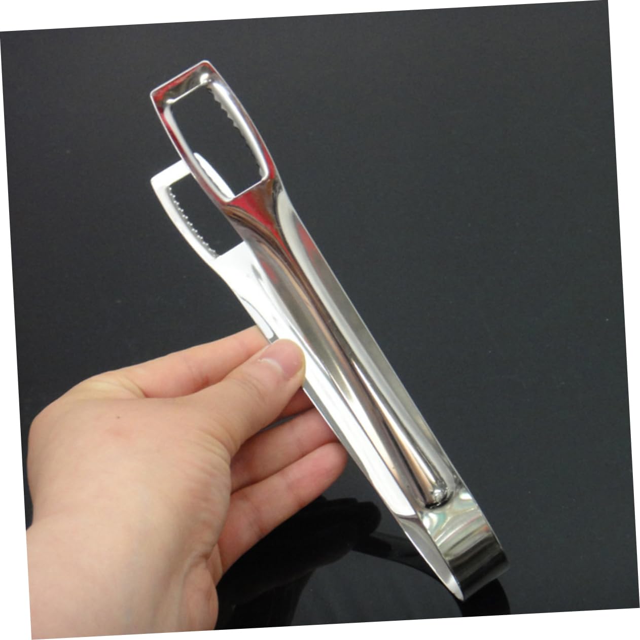 Cabilock Stainless Steel Food Tongs for Serving Ice Cubes Pastries Salads Premium Kitchen Clamp Tongs for Parties Buffets Everyday Use Silver