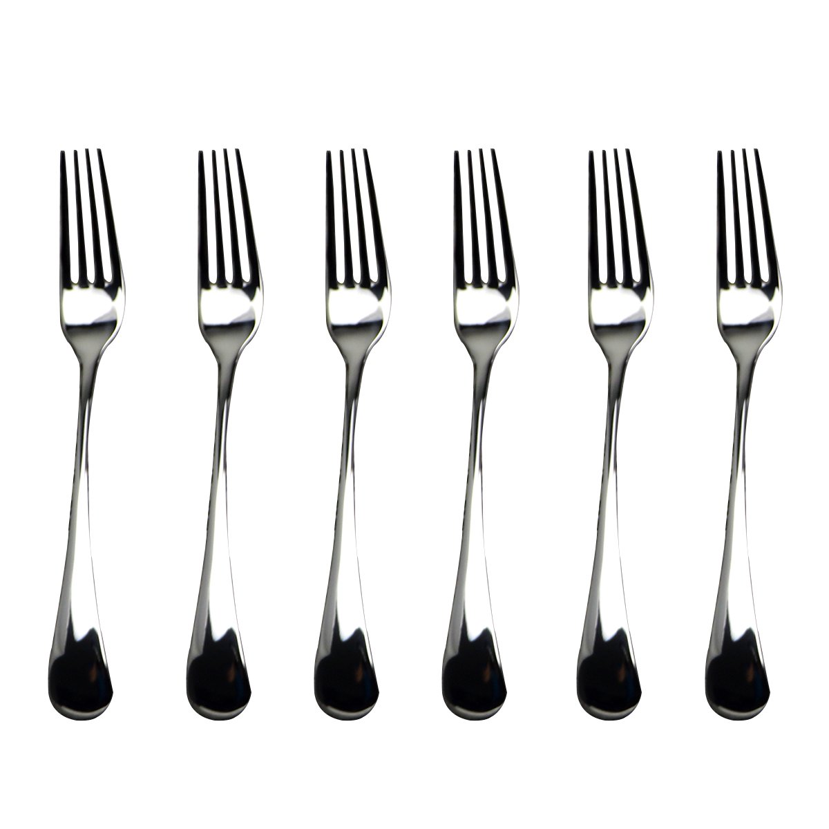 Uniturcky 18/10 Stainless Steel Mirror Polished Silverware Korean style Flatware, Dessert Fork Salad Fork, 6-piece