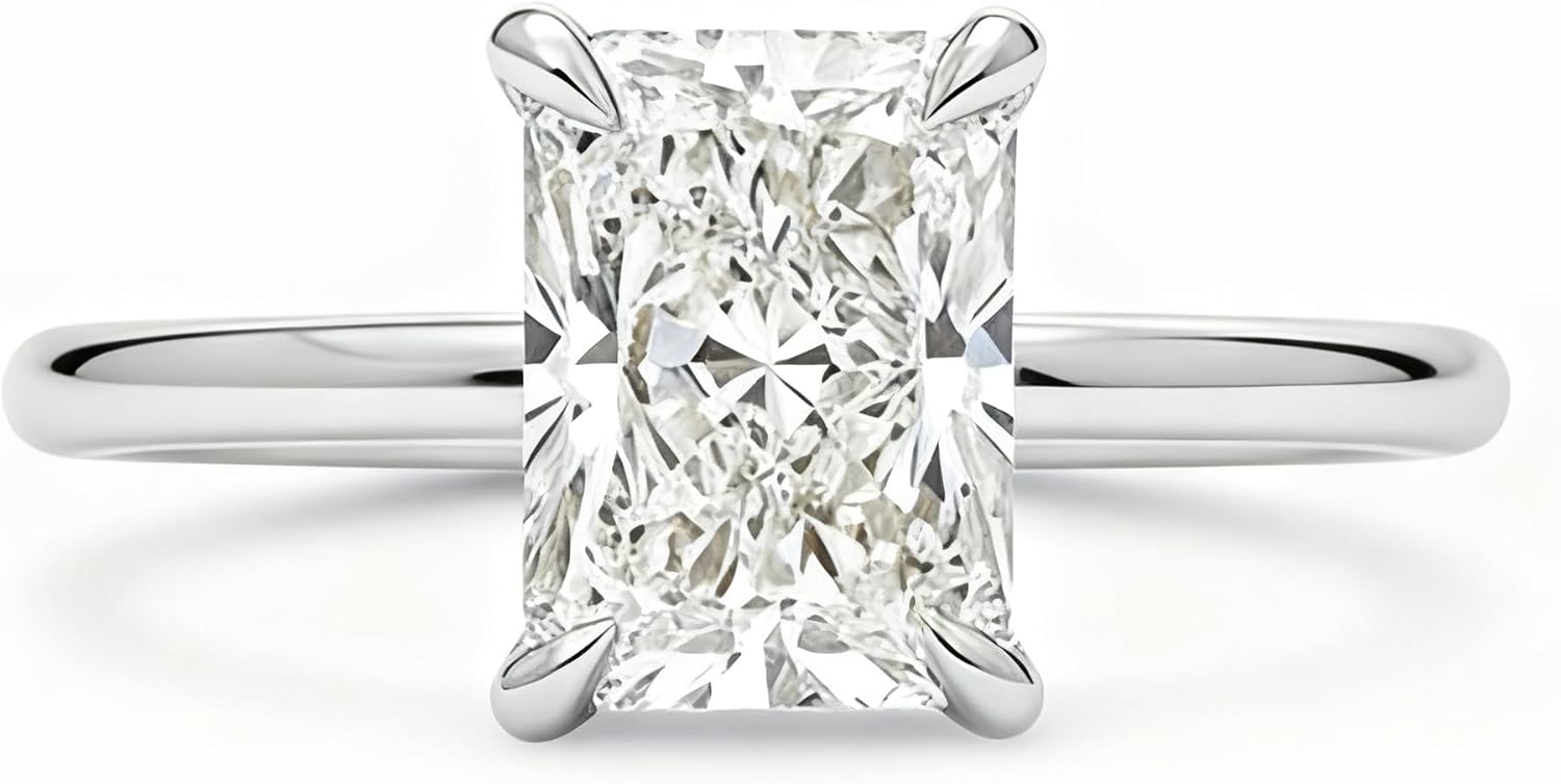 1.0 To 3.0 CT IGI Certified LAB Grown Diamond Ring 10K 14K 18K Solid Gold Solitaire Diamond Engagement Ring for Women D Color, VS1-VS2 Clarity
