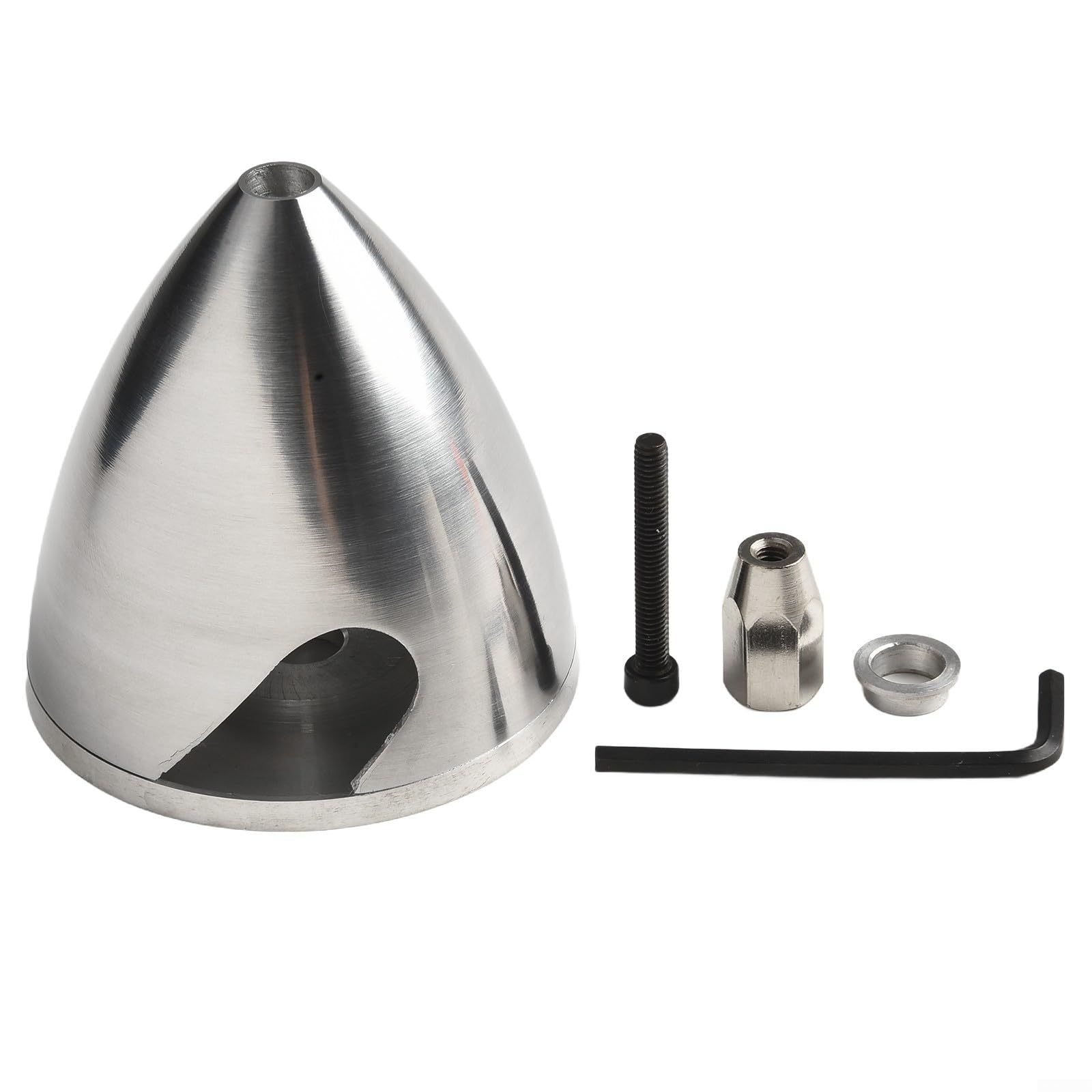 Aluminum Spinner for RC Model Planes, Compatible with Model Aircraft Nose Cone and Propeller Assembly, .25in to .0in Sizes, Silver(2.5in/64mm)