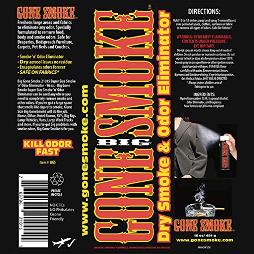 Big Gone Smoke 21015 Industrial Size Smoke 'n' Odor Eliminator - 16 oz.