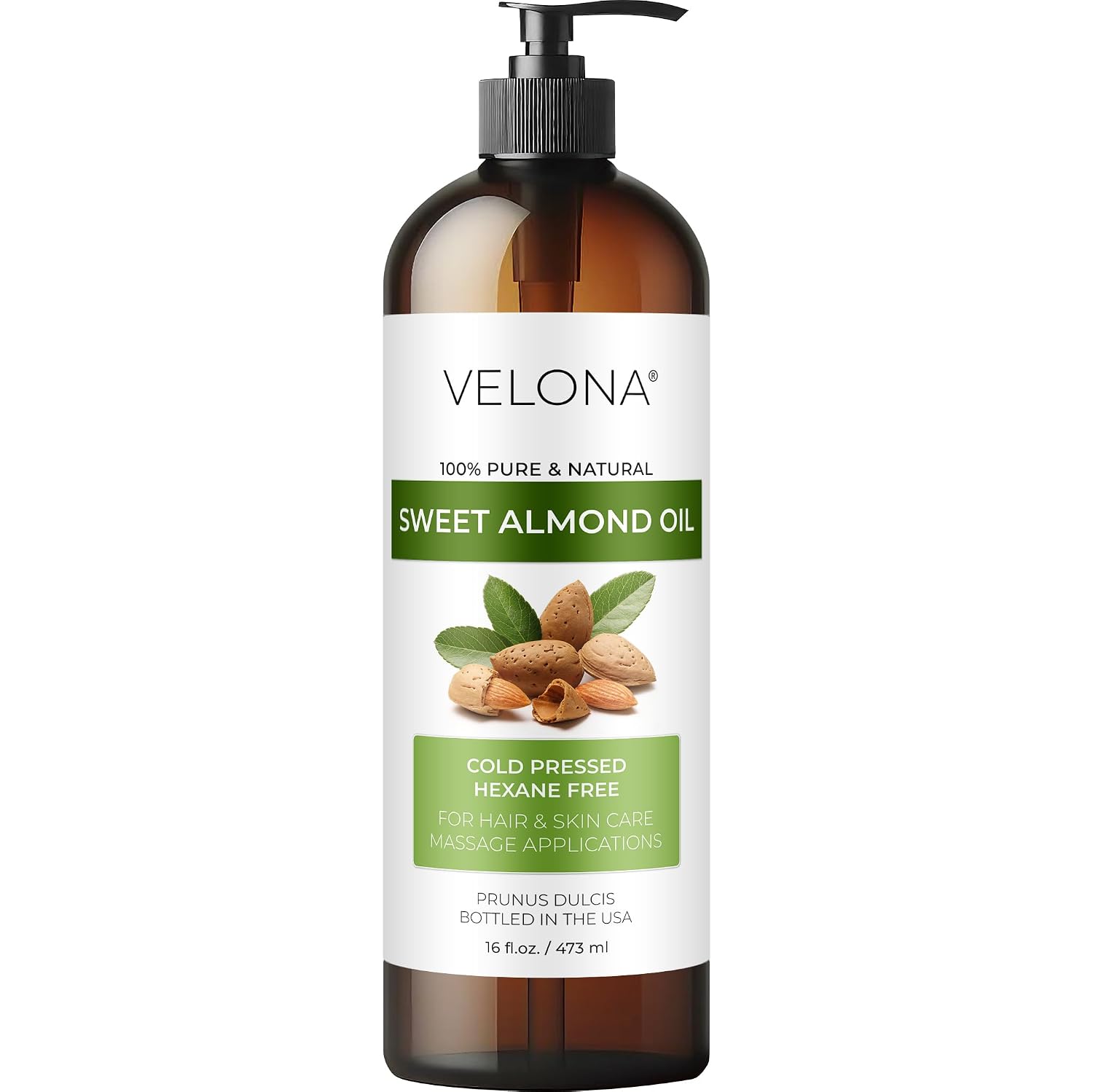 velona Sweet Almond Oil - Moisturizing Carrier Oil 16 Fl Oz