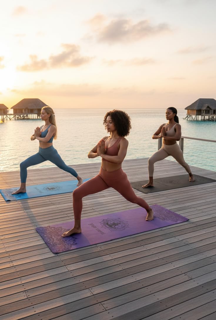 Yoga World Esterilla de yoga Mandala – antideslizante y antideslizante de goma TPE – suave, gruesa y duradera para ejercicios de pilates y entrenamiento en casa – Cojín ecológico biodegradable