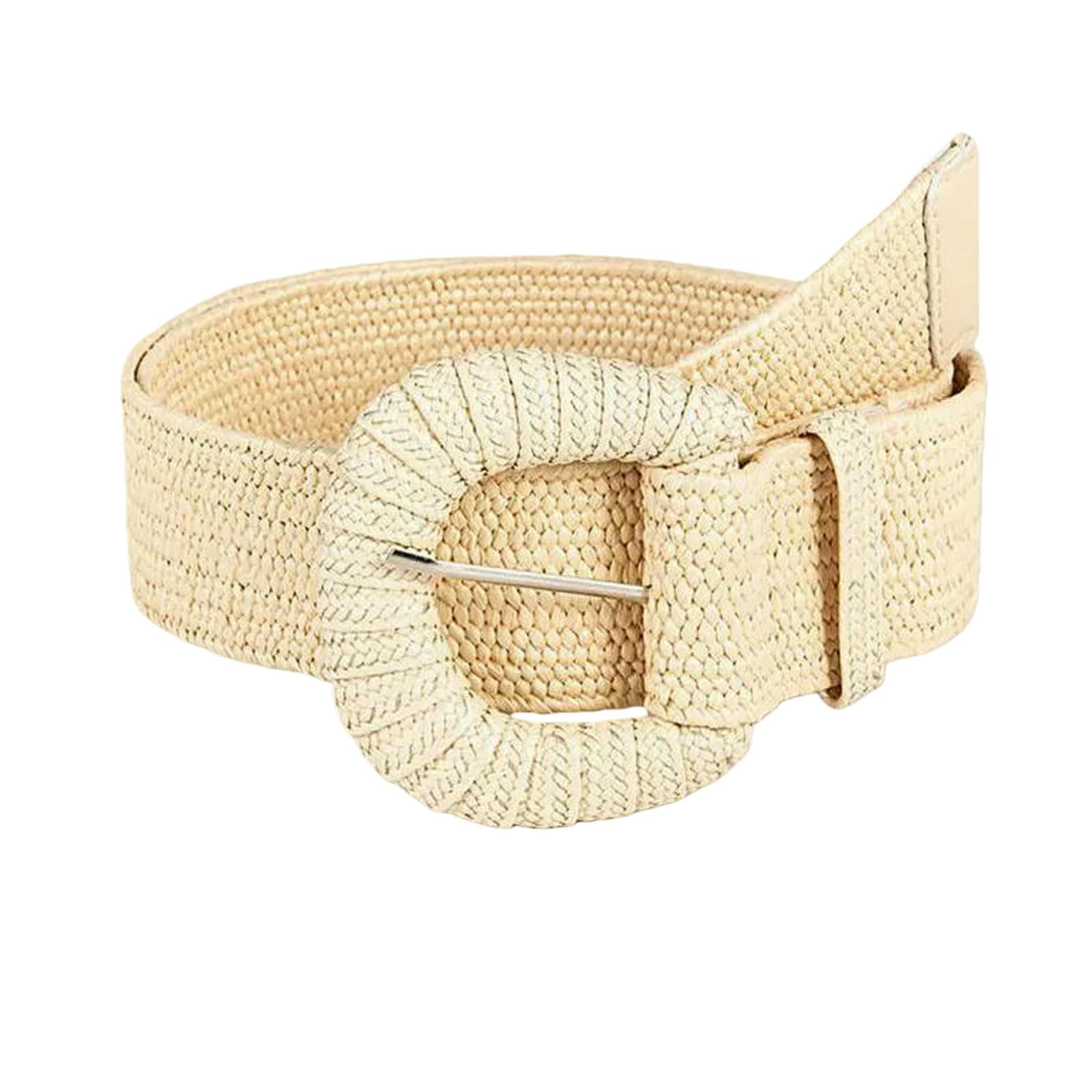 Ceinture Taille Femme De Paille Printemps Et D'été Style Rétro, Tissée À La Main avec Herbe PP Bande Élastique, Adaptée L'accouplement des Robes