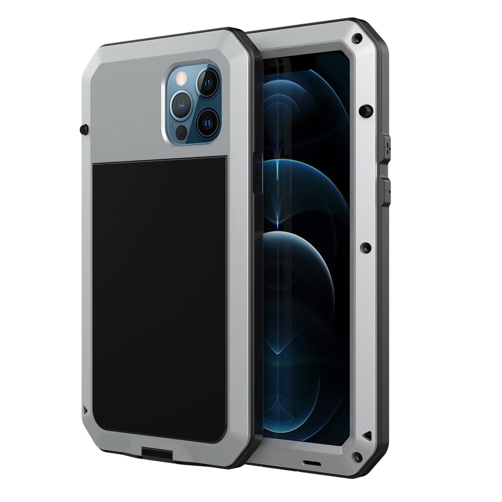 Étui métallique iPhone 13 Pro Max antichoc intégral avec écran verre