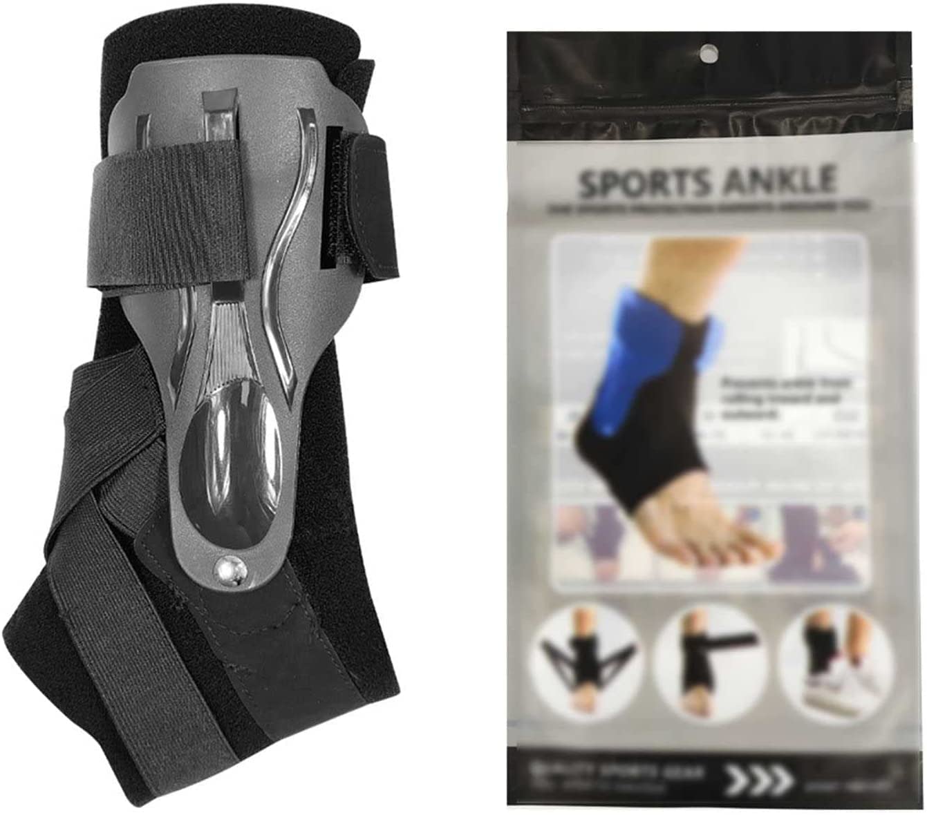 Bota para Caminar Bota para fracturas para pie Roto para esguinces de Tobillo Correa Ajustable de Punto Soporte de Tobillo Correa Deportiva Fijación de Tobillo Tobillera de compresión Tobillera para