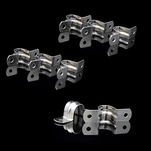 Miniatura 3 de Paquete de 50 correas de tubo rígido de acero inoxidable M12 (12 pulgadas), soporte de sujeción de tubería resistente, con 2 agujeros para cable en